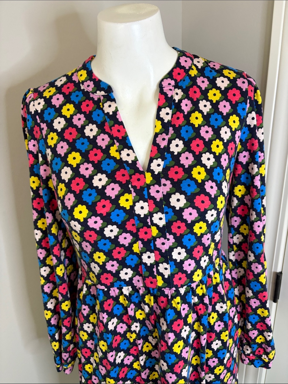 Boden Naomi Relaxed Jersey Dress Multi Pop Daisy Floral Pockets Career Sz 6 - Picture 5 of 15
